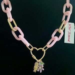 Betsey Johnson NWT pink gold chain link necklace